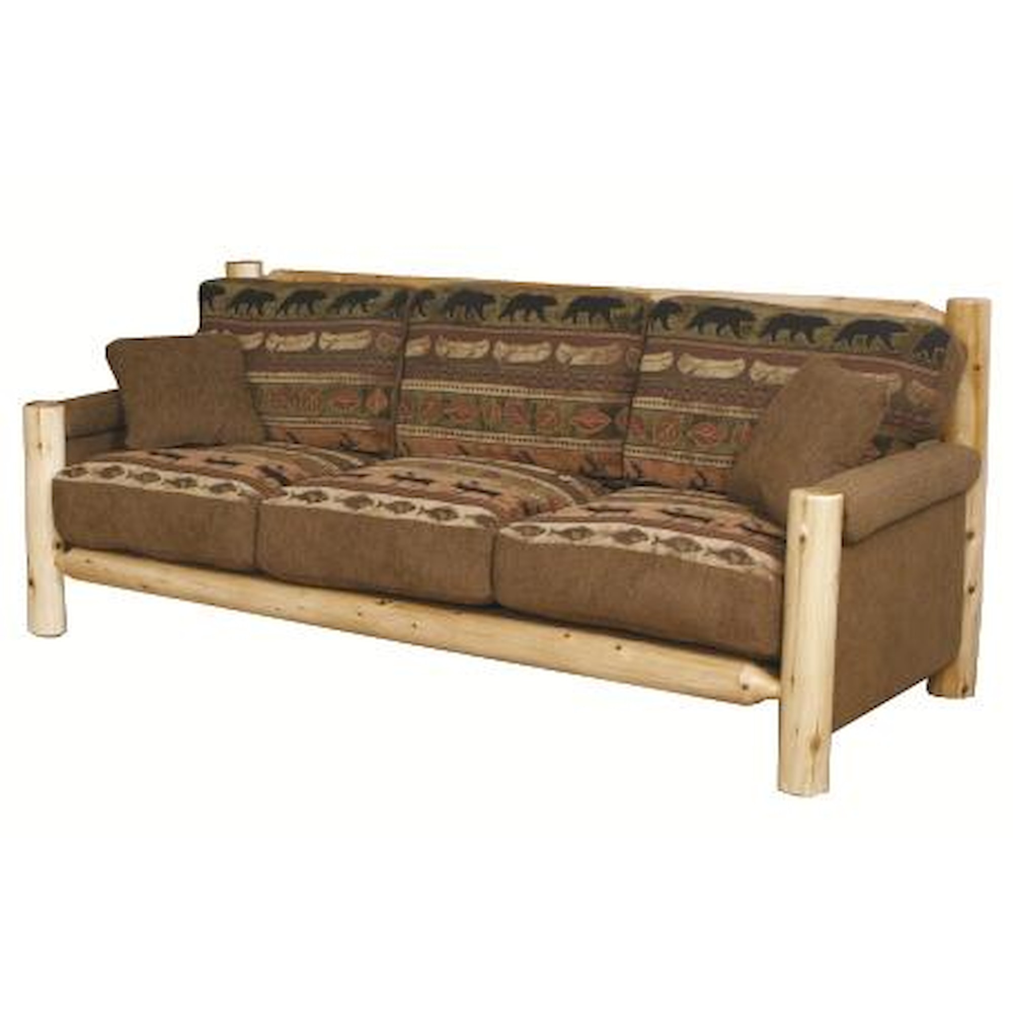 Best Craft Lodge W1301 Rustic Print Log Sofa A1 Furniture & Mattress Sofa